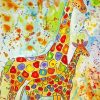 Colorful Giraffe And Baby Art Diamond Paintings