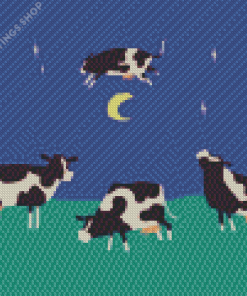 Cow Jumping Over The Moon Art Diamond Paintings