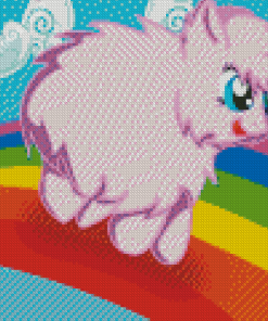 Pink Fluffy Unicorn Diamond Paintings