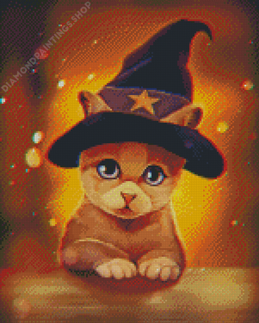 Adorable Wizard Cat Diamond Paintings