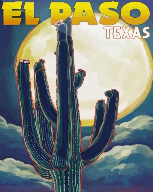 El Paso Texas Cactus Poster Diamond Paintings