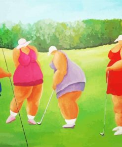Fat Ladies In Golf Art Diamond Paintings