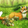 Fox Family In Forest Diamond Paintings