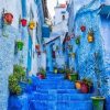 Famous Blue Stairs In Chefchaouen Diamond Paintings