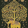 Golden Elephant Tree Of Life Diamond Paintings