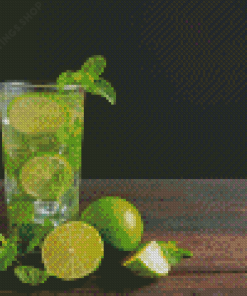 Green Lemonade Glass Diamond Paintings