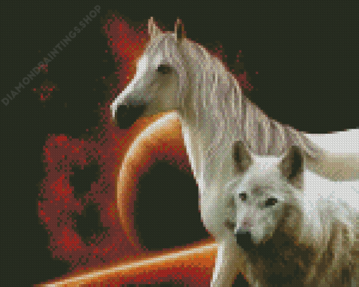 Horse And Wolf Diamond Paintings