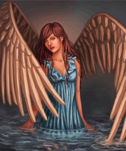 Lady With Wings In Water Diamond Paintings