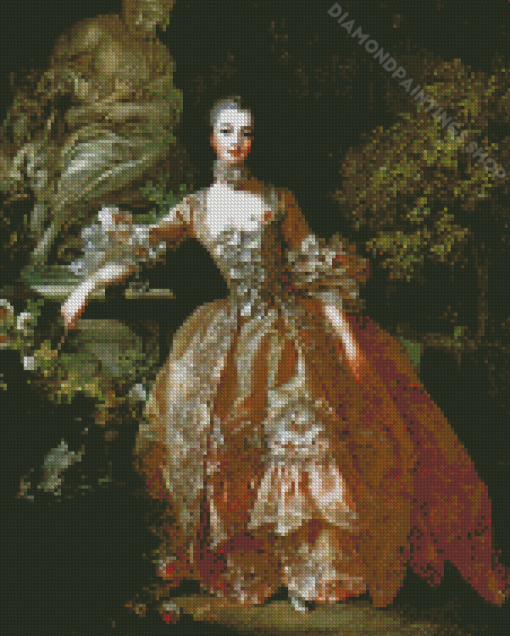 Portrait De Madame De Pompadour By Francois Boucher Diamond Paintings