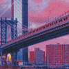 Manhattan Bridge At Sunset Diamond Paintings