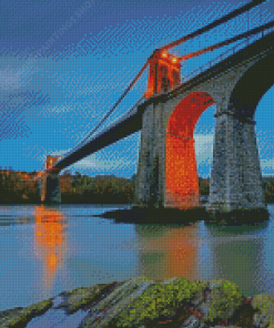 The Menai Bridge At Sunset Diamond Paintings