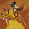 Mickey Mouse Warrior And Pluto Diamond Paintings