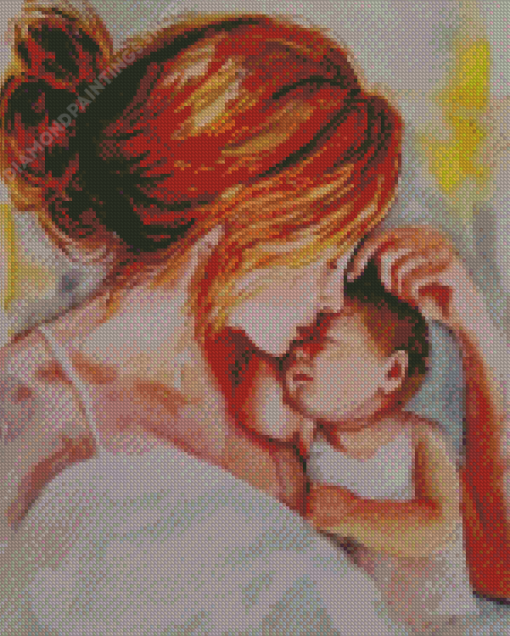 Mom And Her Baby Diamond Paintings