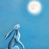 Moon Gazing Hare Animal Diamond Paintings