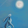 Moon Gazing Hare Animal Diamond Paintings