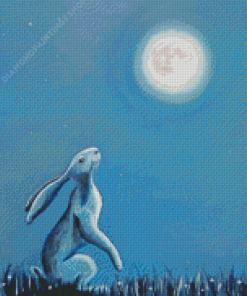 Moon Gazing Hare Animal Diamond Paintings