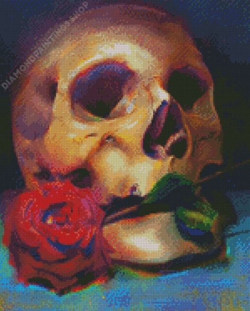 Mourning Love Skull Diamond Paintings