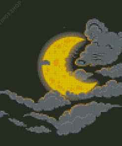 Mouse Clouds And Cheese Moon Diamond Paintings