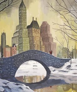 New York in Winter Snow Diamond Paintings