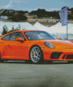 Orange Porsche 911 Diamond Paintings