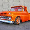 Orange Classic Chevy Truck Diamond Paintings