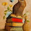 Owl Bird On Books Diamond Paintings