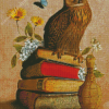 Owl Bird On Books Diamond Paintings