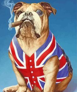 Patriotic Bulldog Diamond Paintings