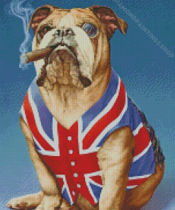 Patriotic Bulldog Diamond Painting
