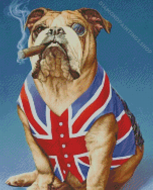 Patriotic Bulldog Diamond Painting