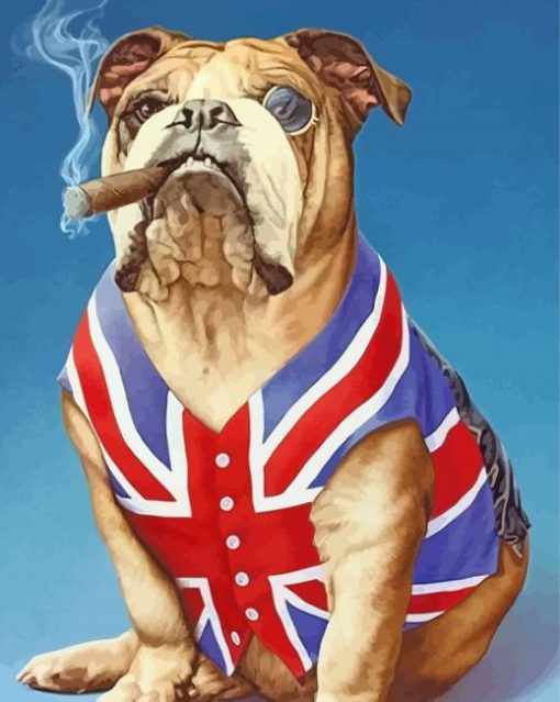 Patriotic Bulldog Diamond Paintings