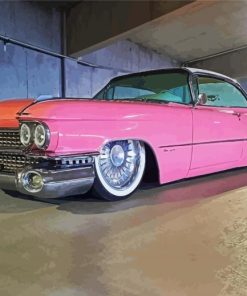 Pink Cadillac Car Diamond Paintings