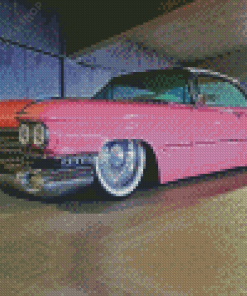 Pink Cadillac Car Diamond Paintings