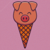 Pink Pig Ice Cream Diamond Paintings