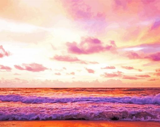 Pink Sky Sea Diamond Paintings