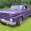 Purple 64 Chevy Stepside Truck Diamond Paintings