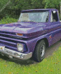 Purple 64 Chevy Stepside Truck Diamond Paintings