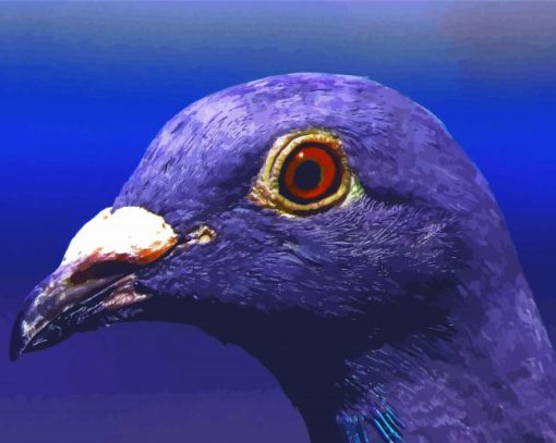 Purple Dove Head Diamond Paintings