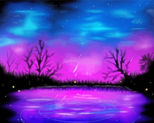 Purple Night Sky Diamond Paintings