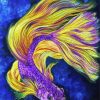Purple Yellow Betta Fish Diamond Paintings