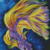 Purple Yellow Betta Fish Diamond Paintings