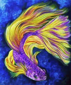 Purple Yellow Betta Fish Diamond Paintings