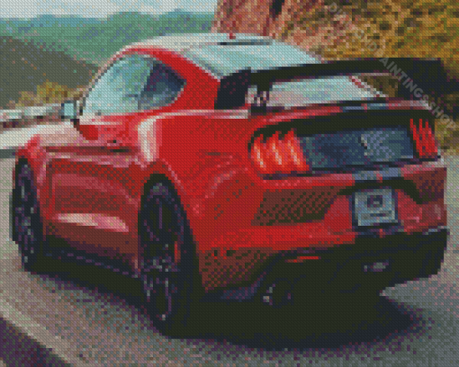 Red Ford Shelby GT500 Car Diamond Paintings