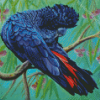 Red Tailed Black Cockatoo Bird Diamond Paintings