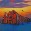 Shipwreck Sunset Diamond Paintings