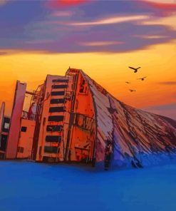 Shipwreck Sunset Diamond Paintings