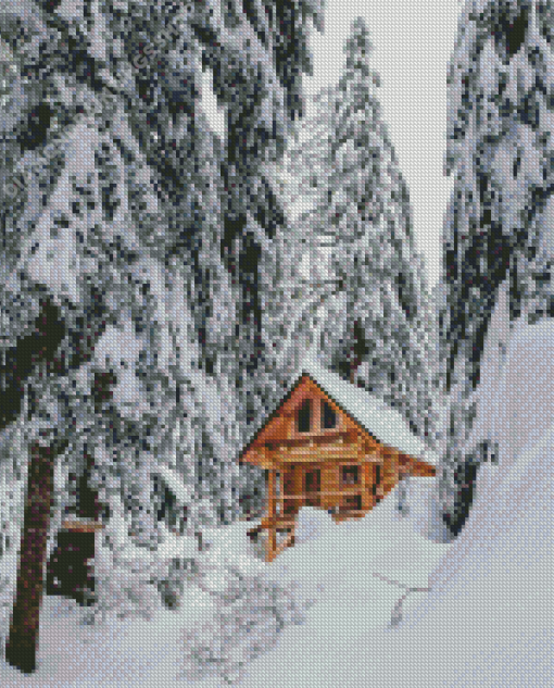 Snow Cabin Diamond Paintings