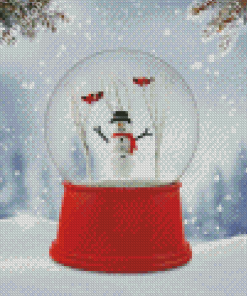 Snowman Snow Globe Diamond Paintings