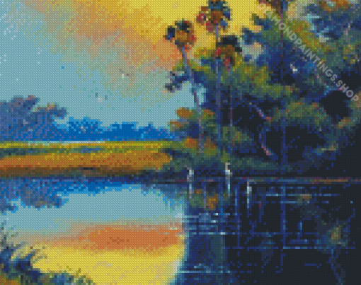 Sunrise On The Indian River By Willie Daniels Diamond Paintings