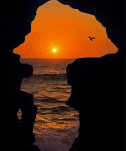 Sunset At Hercules Cave Tangier Morocco Diamond Paintings